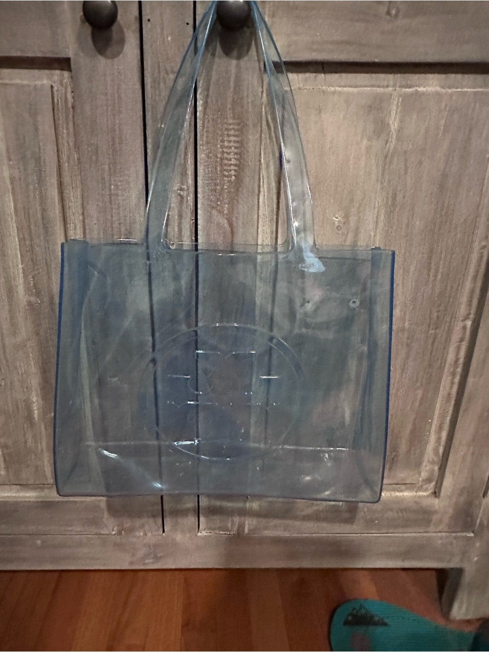 Tory Burch clear blue tote